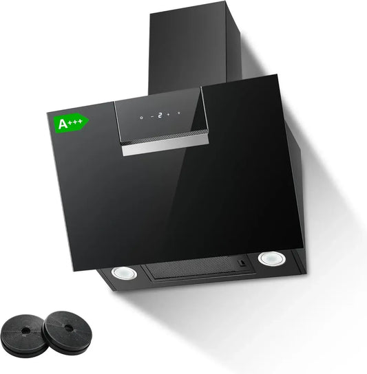 Hotte Aspirante SNDOAS 60cm, 800 m³/h-Classe A+++, 4 Vitesses, Écran Tactile, LED, Noire