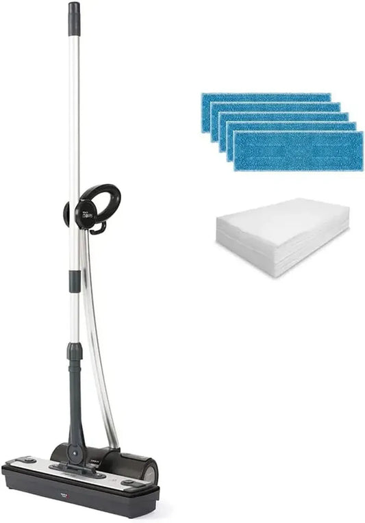 Polti Moppy Nettoyeur Vapeur Sans Fil, Avec Serpillières, Pour Sols et Surfaces Lavables, Noir, Élimine 99,9% des Virus et Bactéries