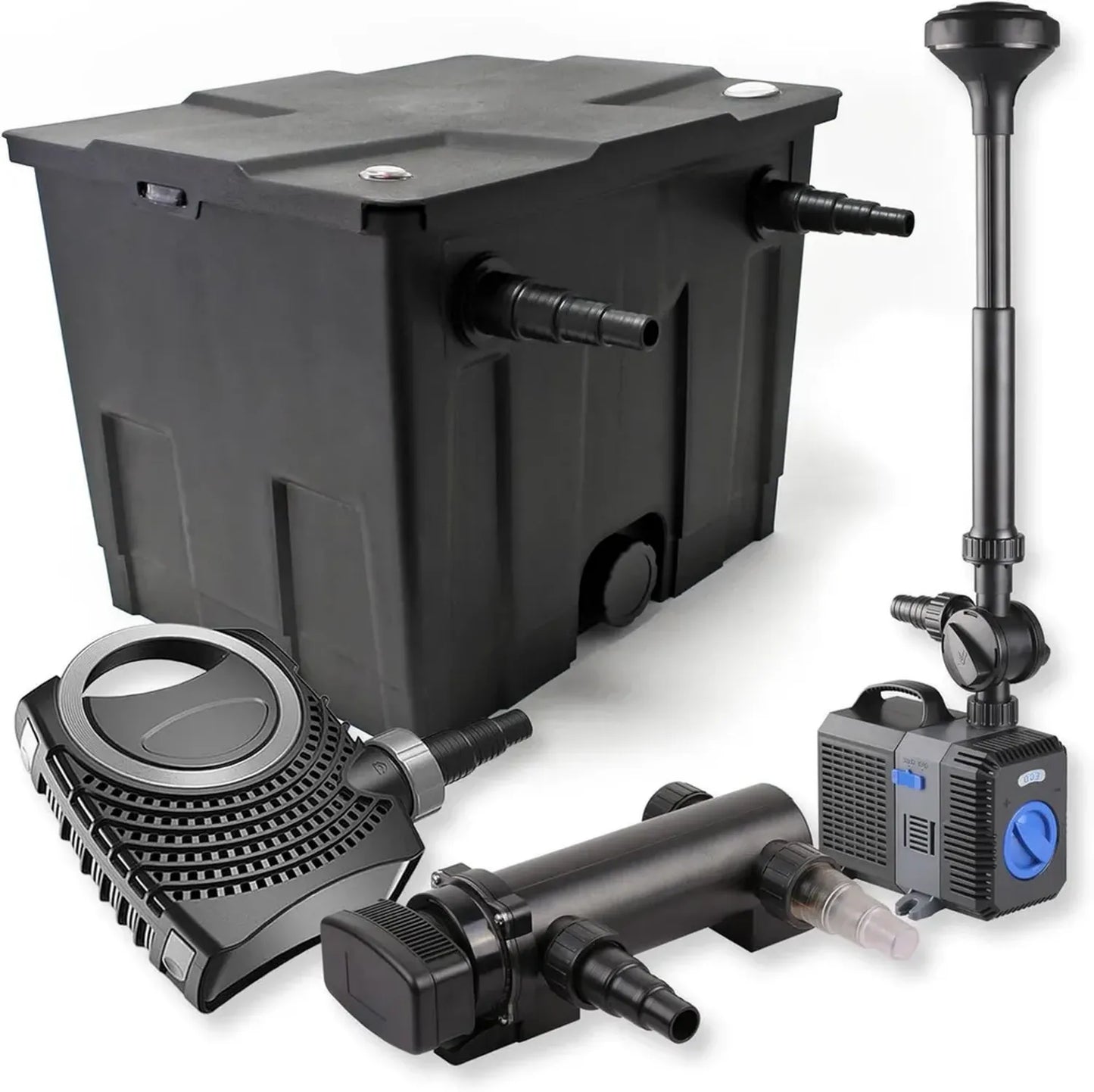 SunSun Ensemble de Filtration pour Bassin 12000L avec Filtre Biologique, Pompe 8000L/h et UV Clarificateur 18W