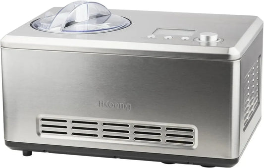 H.Koenig Sorbetière Professionnelle HF320, Machine à Glace 2L, 180W pour Sorbets et Crèmes Glacées