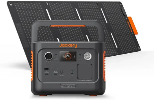 Centrale Solaire Portable Jackery 240 V2 avec Panneau 40W, Batterie 256Wh LFP, Sorties 300W AC/100W USB-C, Recharge Rapide 1H via APP pour Camping et Urgences