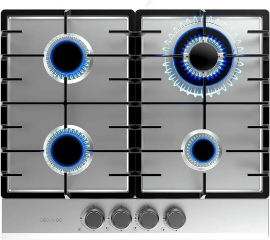 Plaque de Cuisson 4 Feux Inox avec Grilles Fonte 8000W - Bolero Squad G 4200F