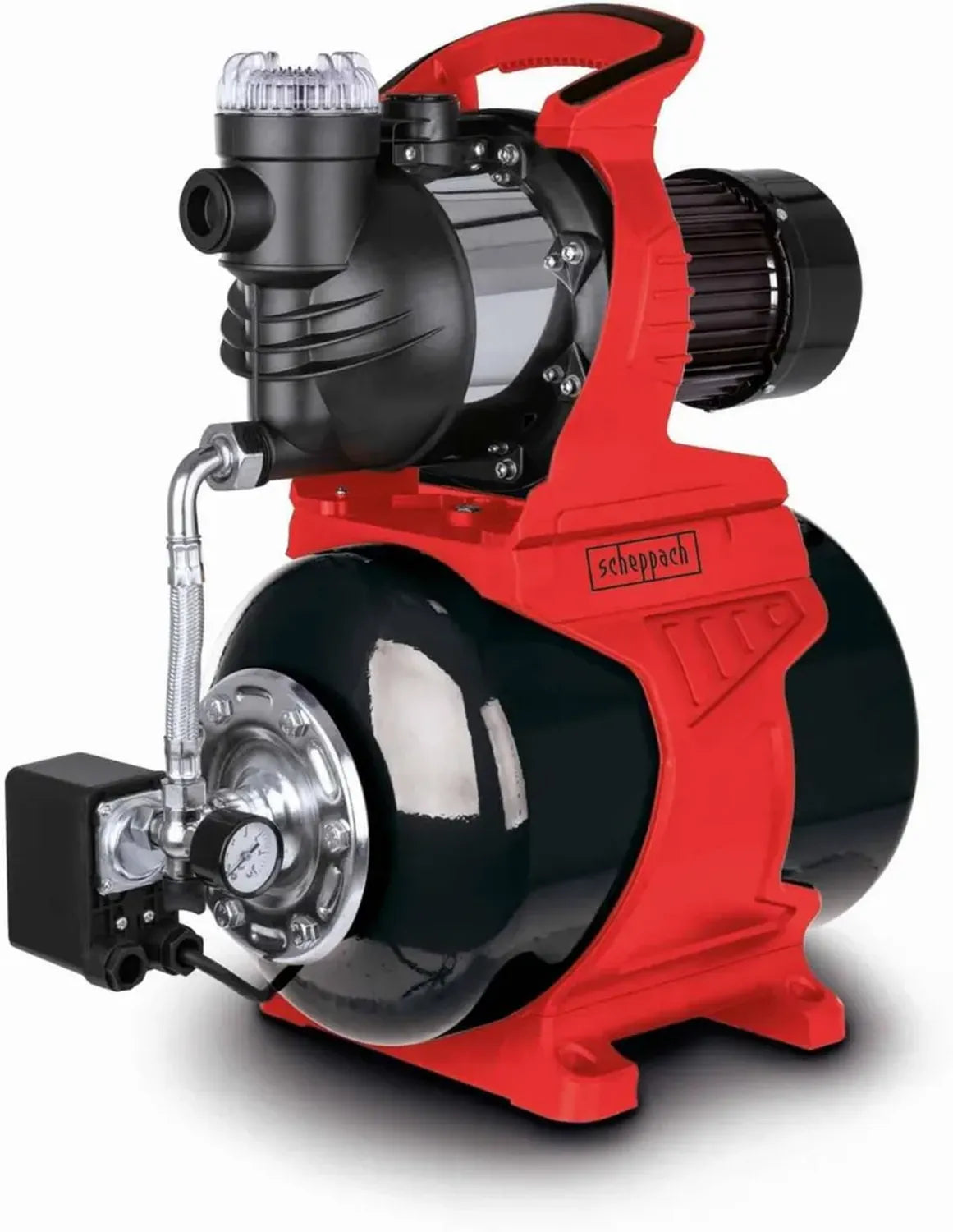 Scheppach Pompe à Eau Domestique 1300W, Pression 4.8 Bar, Débit 6000 L/H, Hauteur 48 m