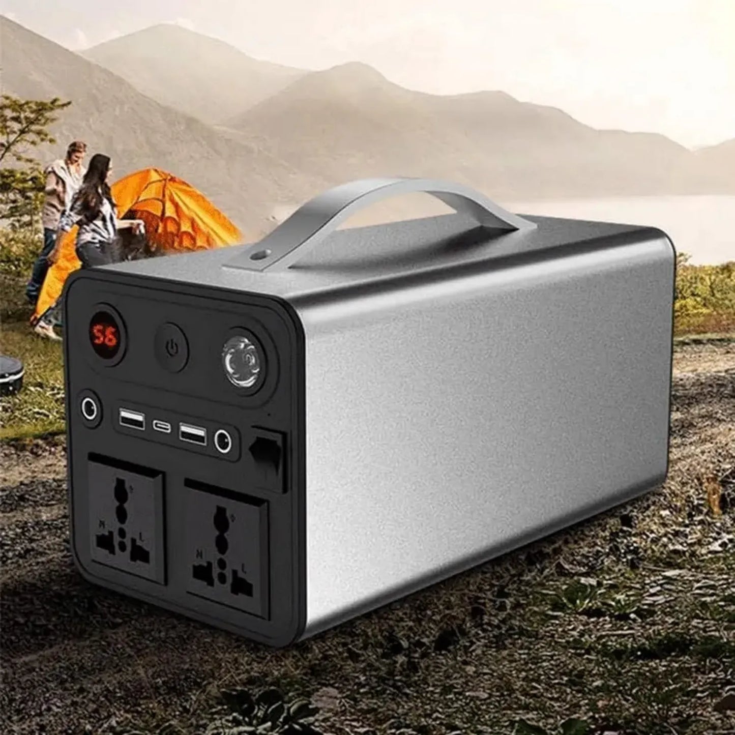 Générateur Solaire Portable 300W, Batterie Lithium 90000mAh pour Camping, Voyages et Urgences
