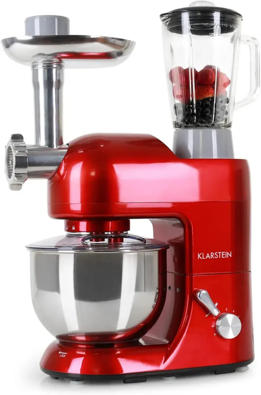 Robot de Cuisine Klarstein 1800W, 5L, Mixeur et Hachoir Multifonction