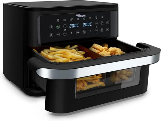 Friteuse à Air Chaud Tristar 10L, 2800W, 8 Modes, Écran Tactile, Cuisson Saine, Auto-Arrêt, Antiadhésif, Pièces Amovibles, Noir