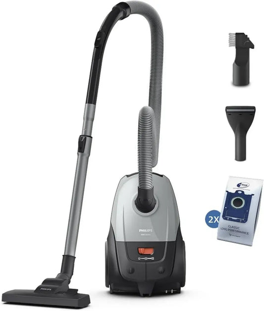 Aspirateur Philips Série 2000 avec Sac, 800W, Filtre HEPA, Gris