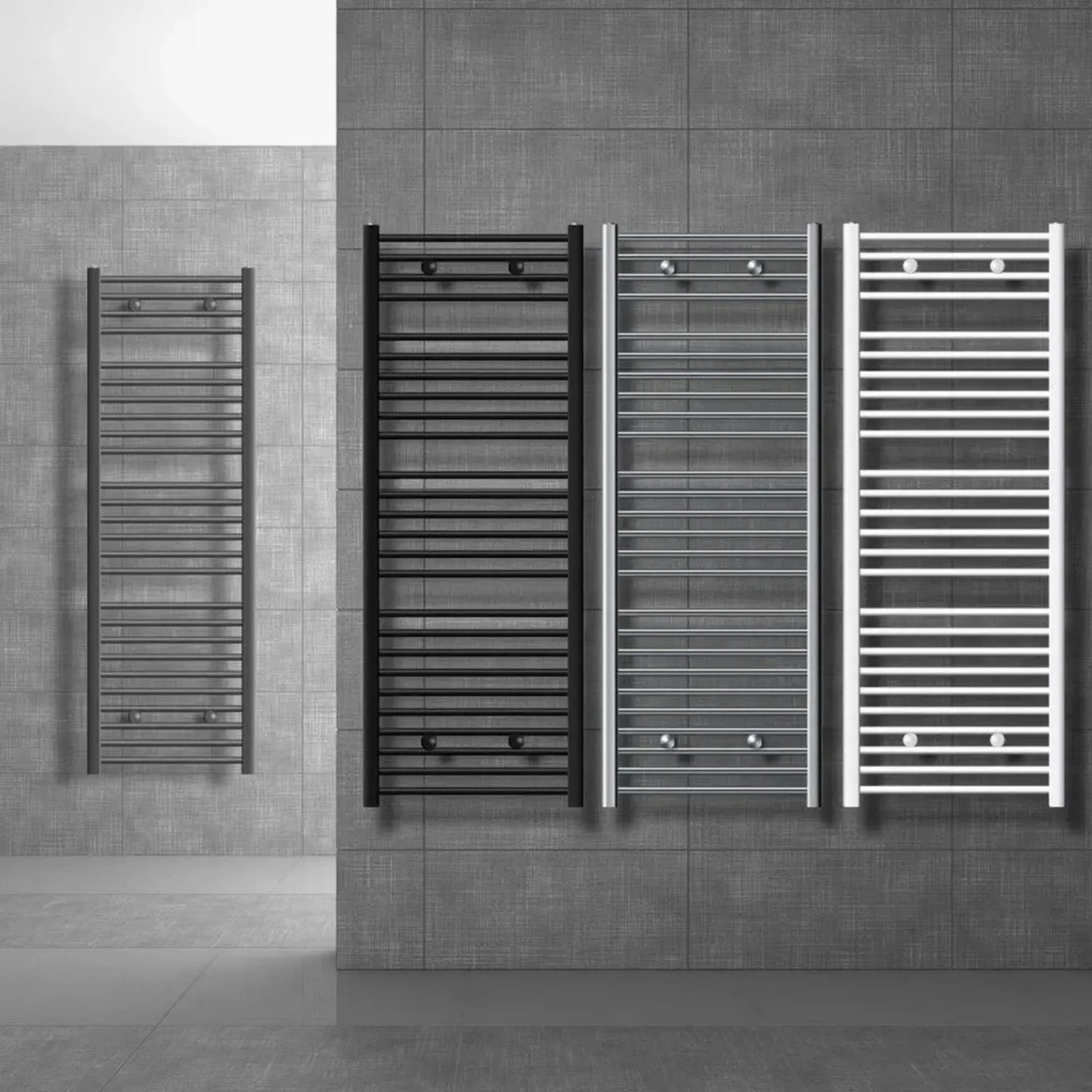 Radiateur Électrique Iron EM 900W Anthracite avec Porte-Serviettes Chauffant et Thermostat Digital