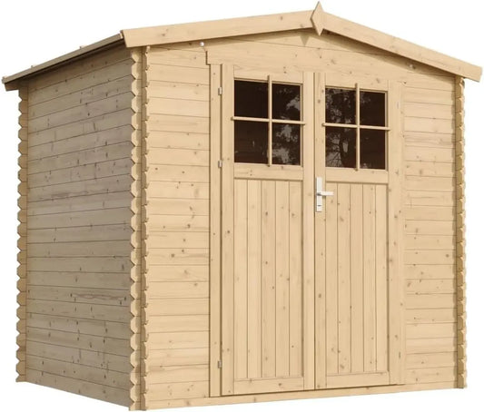 Cabane de Jardin en Bois avec Porte Sécurisée - Espace de Rangement 4,33 m² - Idéal pour Outils et Vélos - Toit Étanche, Fenêtres TIMBELA M369F