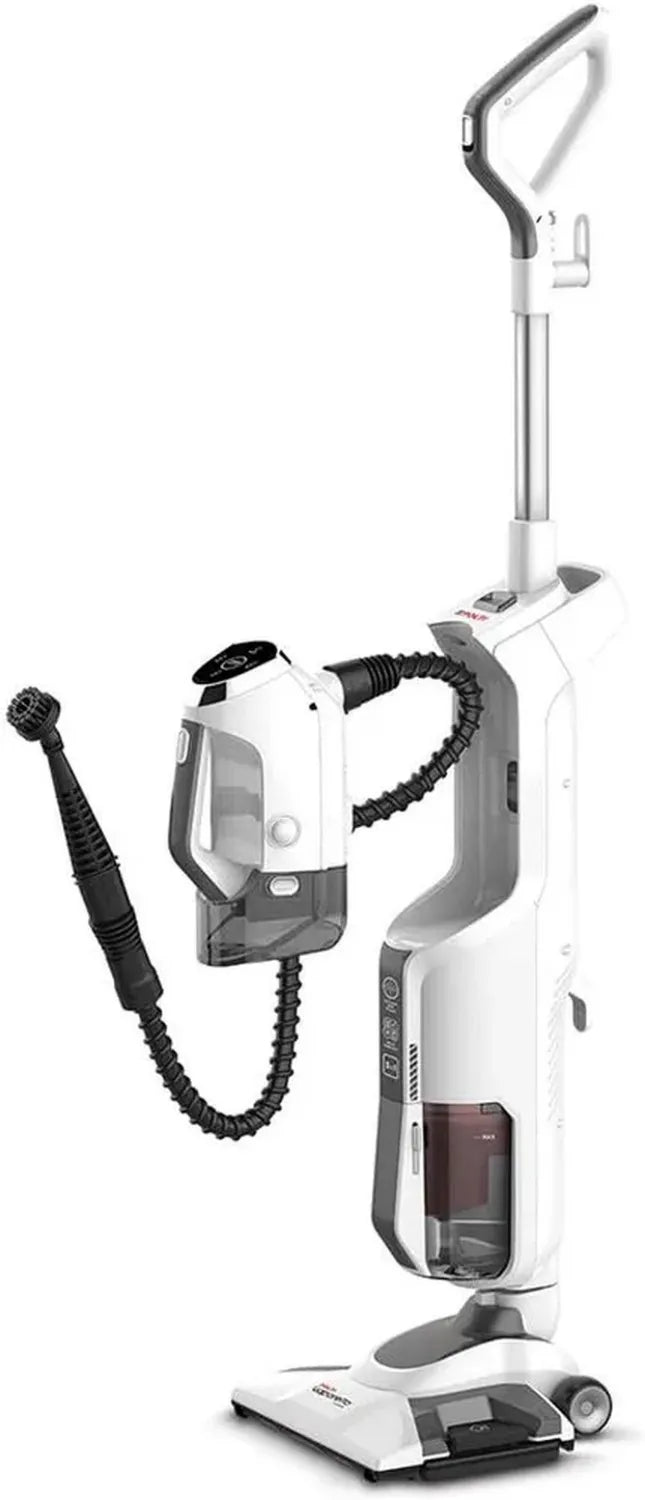 Polti Vaporetto 3 Clean - Aspirateur et Nettoyeur Vapeur Portable 3-en-1, Élimine 99,9% des Germes et Bactéries, 12 Accessoires, Blanc