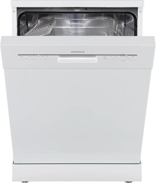 Lave-vaisselle Respekta Bena 60 cm, pose libre, 5 programmes, départ différé, ouverture auto, 49 dB, classe D, blanc