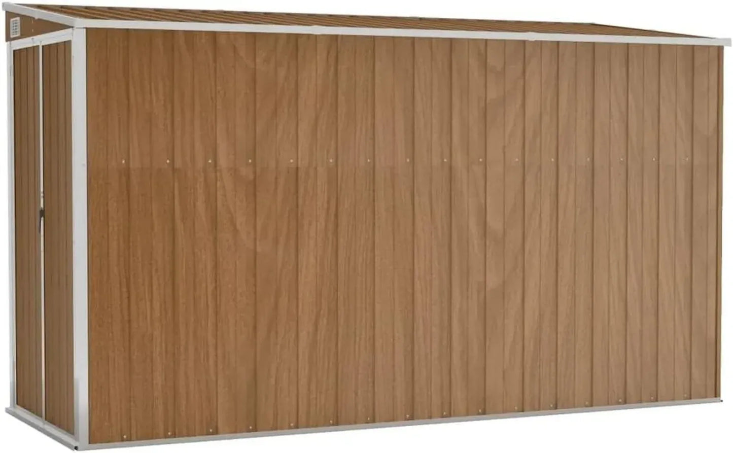 Abri de Jardin Métallique Marron avec Porte 118x288x178 cm