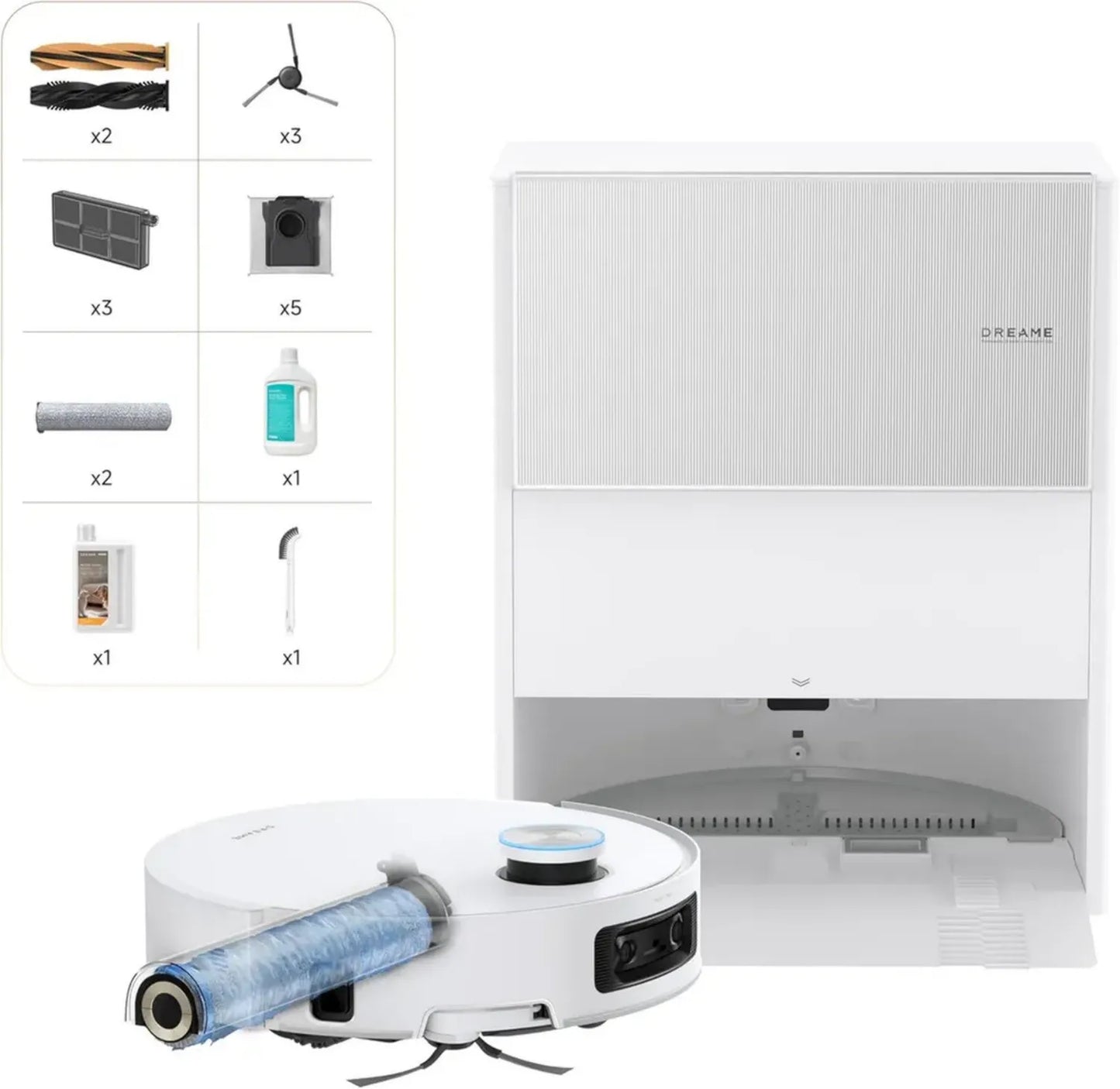 DREAME Aqua10 Aspirateur Robot avec Station Autonettoyante et Lavage à Chaud, Aspiration Puissante de 30 000 Pa