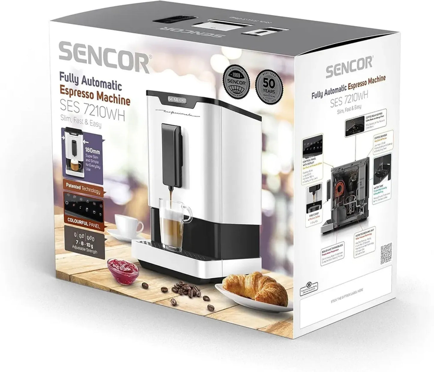 Machine Espresso Compacte 19 Bars avec Nettoyage Automatique et Broyeur à Grains