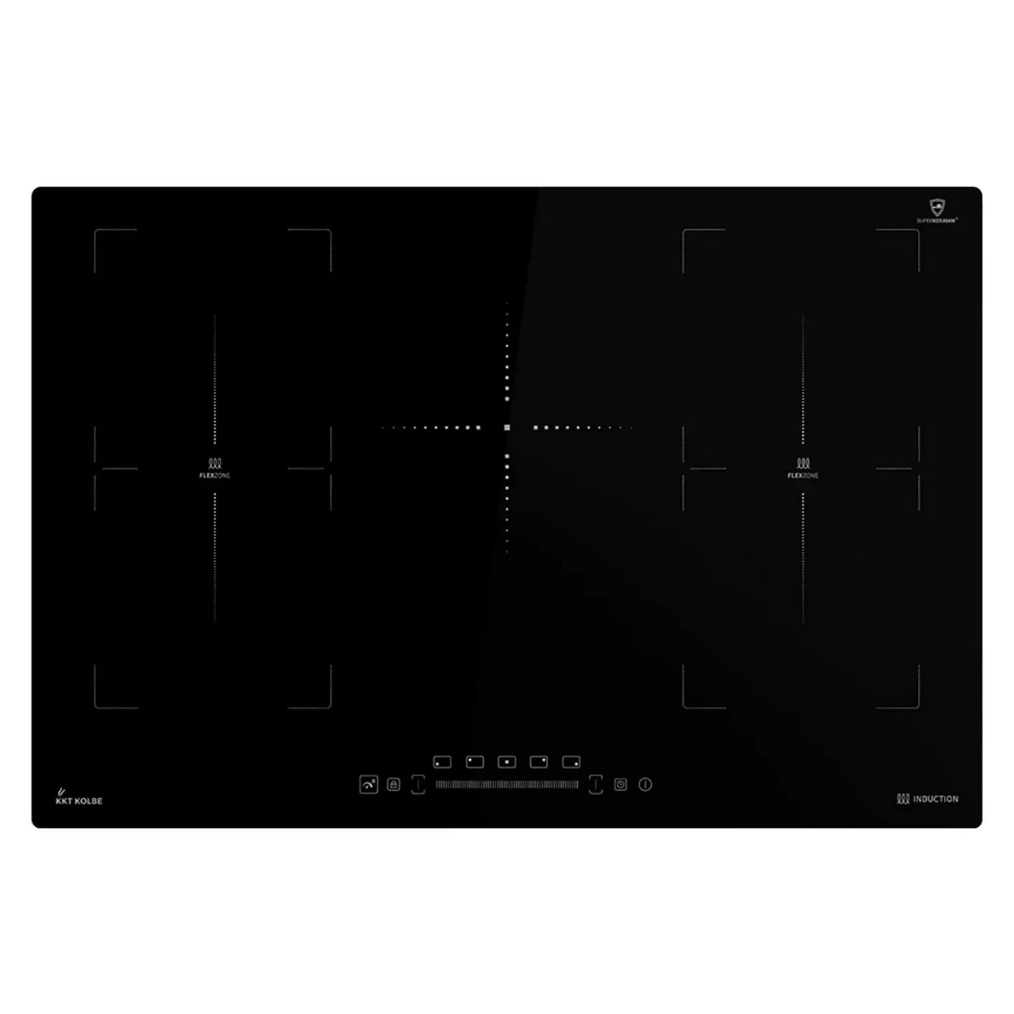 Table de Cuisson à Induction 77 cm, 5 Zones avec Commandes Tactiles et Minuterie