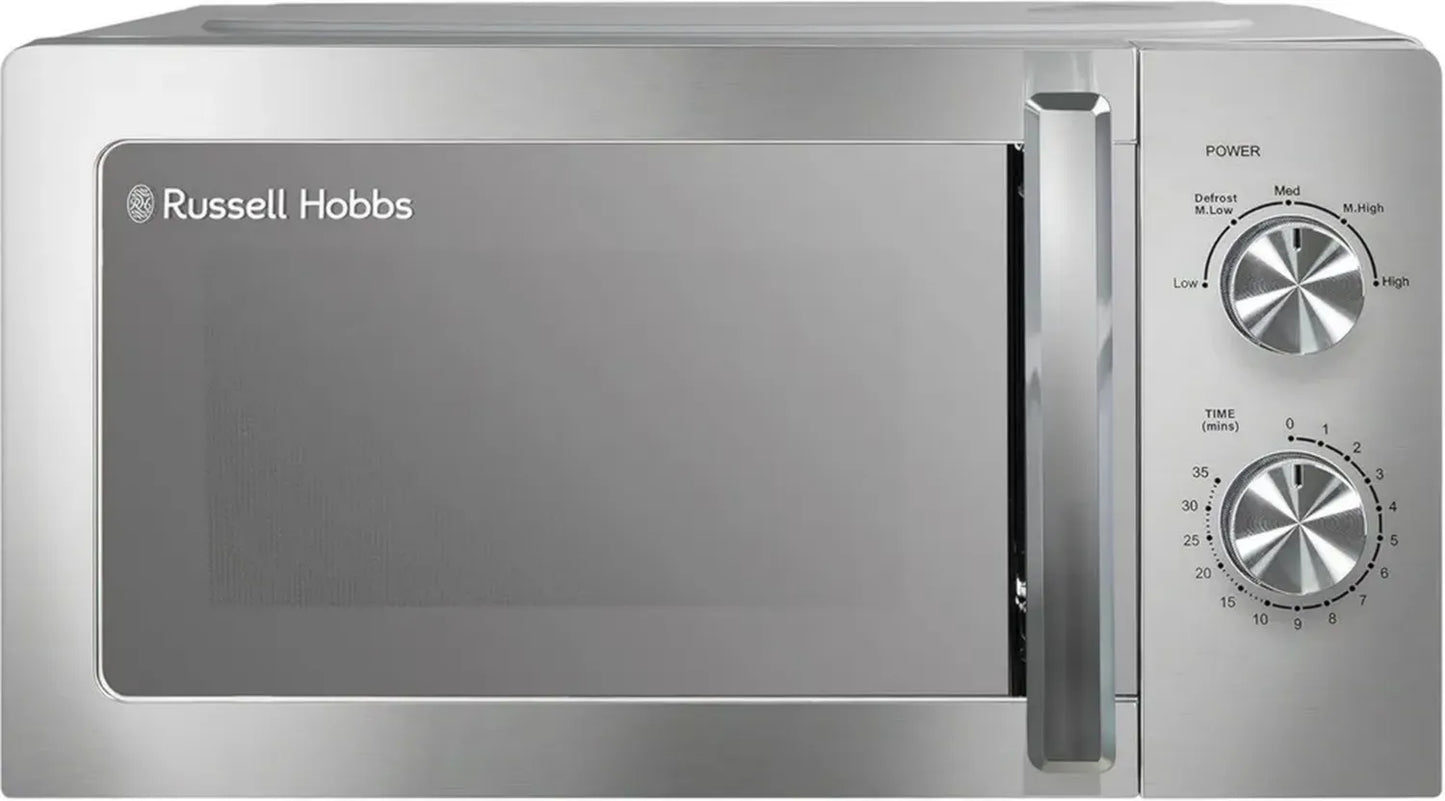 Micro-ondes Inox 20L 800W Russell Hobbs - 5 niveaux, décongélation, nettoyage facile