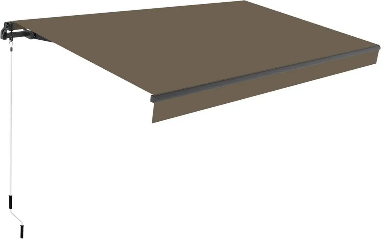 Store Banne Manuel 3x2m pour Terrasse ou Jardin - Structure en Aluminium Solide - Toile Polyestère Résistante - Manivelle Fournie - Couleur Taupe