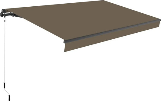 Store Banne Manuel 3x2m pour Terrasse ou Jardin - Structure en Aluminium Solide - Toile Polyestère Résistante - Manivelle Fournie - Couleur Taupe