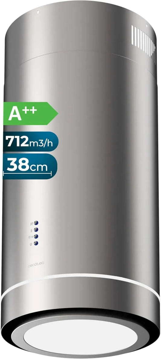 Hotte Îlot 38cm Cecotec Bolero Flux Ire 388000 A++ Inox avec Aspiration 800m³/h et LED
