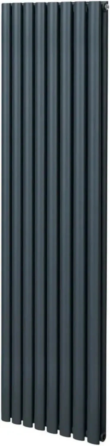 Radiateur Vertical Moderne 1800x480mm, Design Ovale en Acier Anthracite pour Cuisine et Salle de Bain